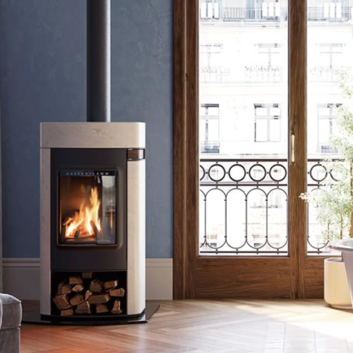 Didatto srl Elise in Acciaio top in pietra ollare con tubo da 100 cm